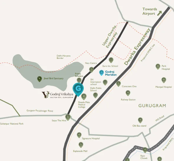 Godrej vrikshya sector 103 gurgaon location map